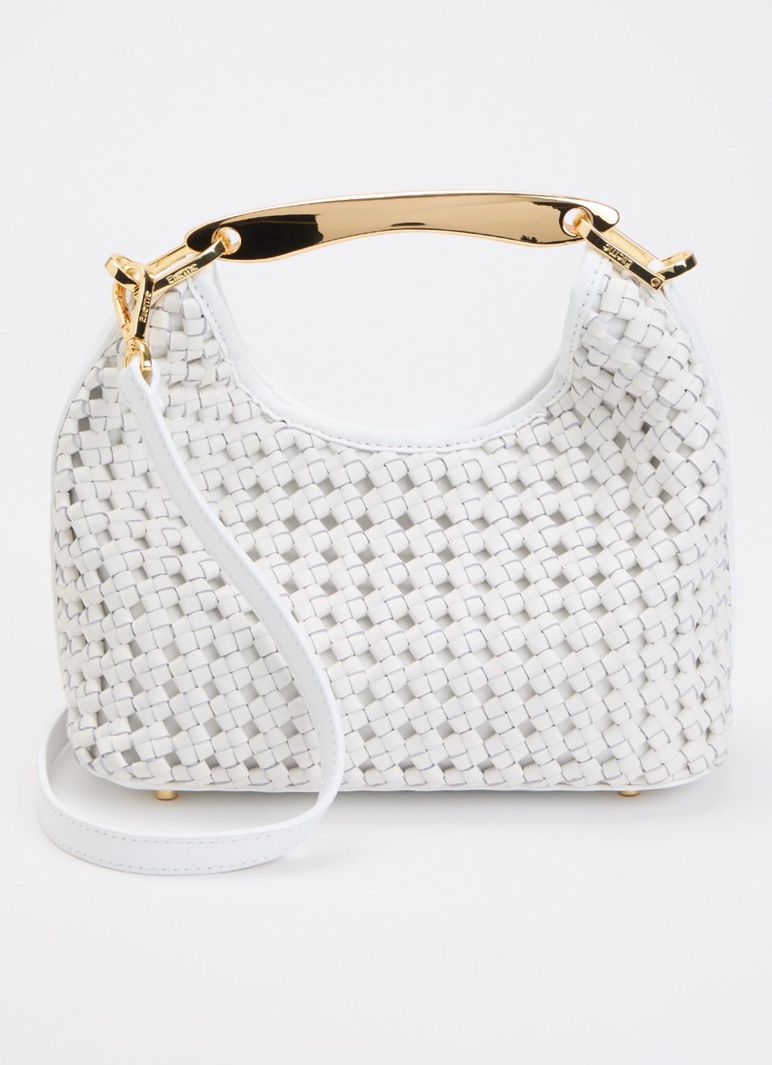 Elleme Boomerang  S handtas van leer met afneembare schouderriem - voorkant 6 wit