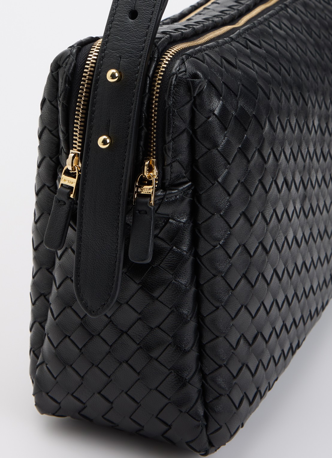 Elleme Trousse L schoudertas van leer - detail 5 zwart