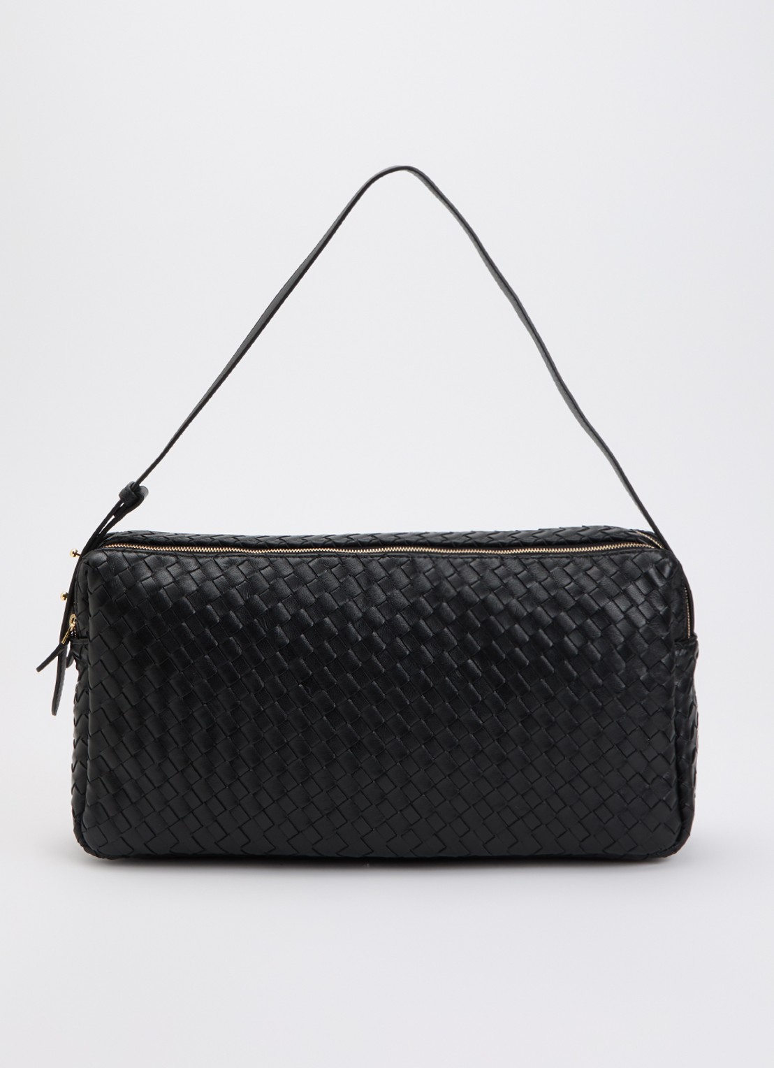 Elleme Trousse L schoudertas van leer - voorkant 2 zwart