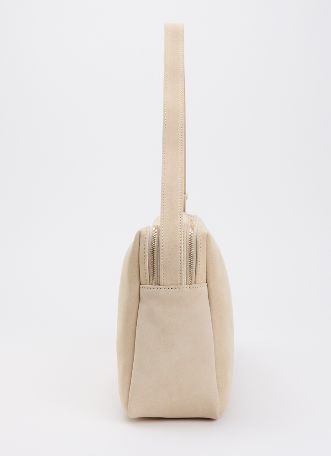 Elleme Trousse schoudertas van suède - detail 2 beige
