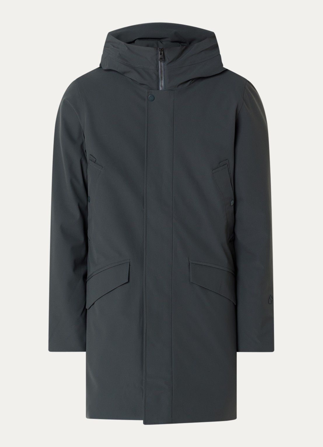 Elvine Alrik waterproof gewatteerde parka met klepzakken - voorkant 3 olijfgroen