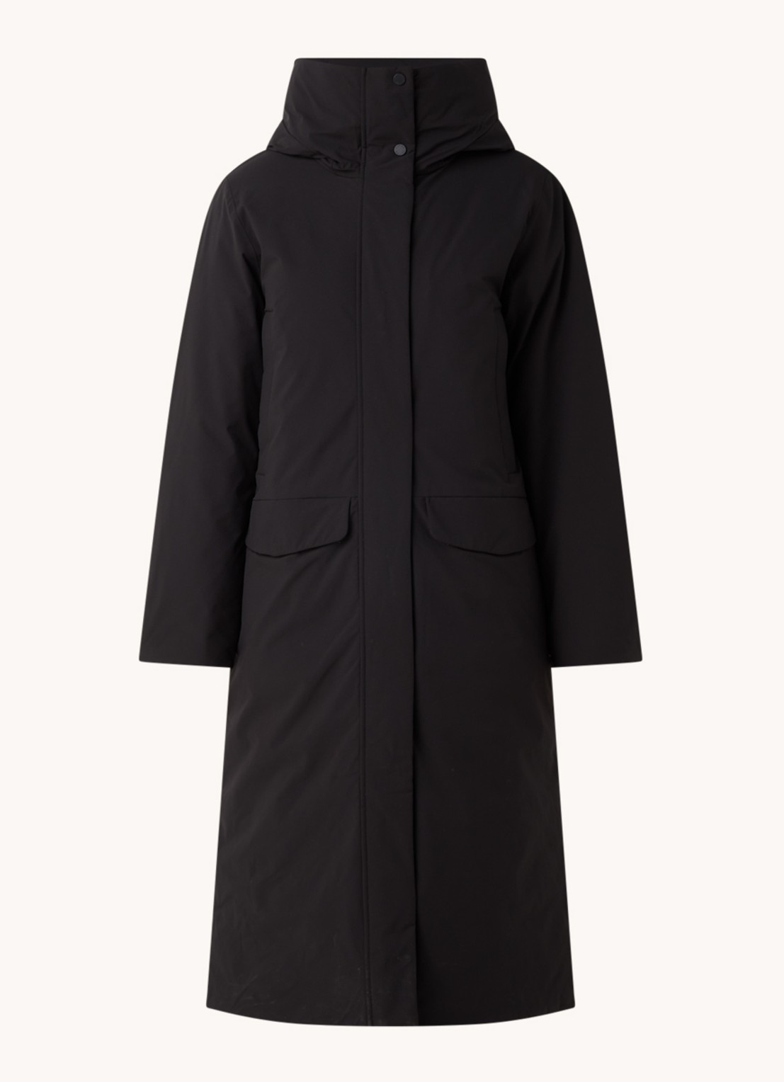 Elvine Asha gewatteerde parka met klepzakken - voorkant 2 zwart