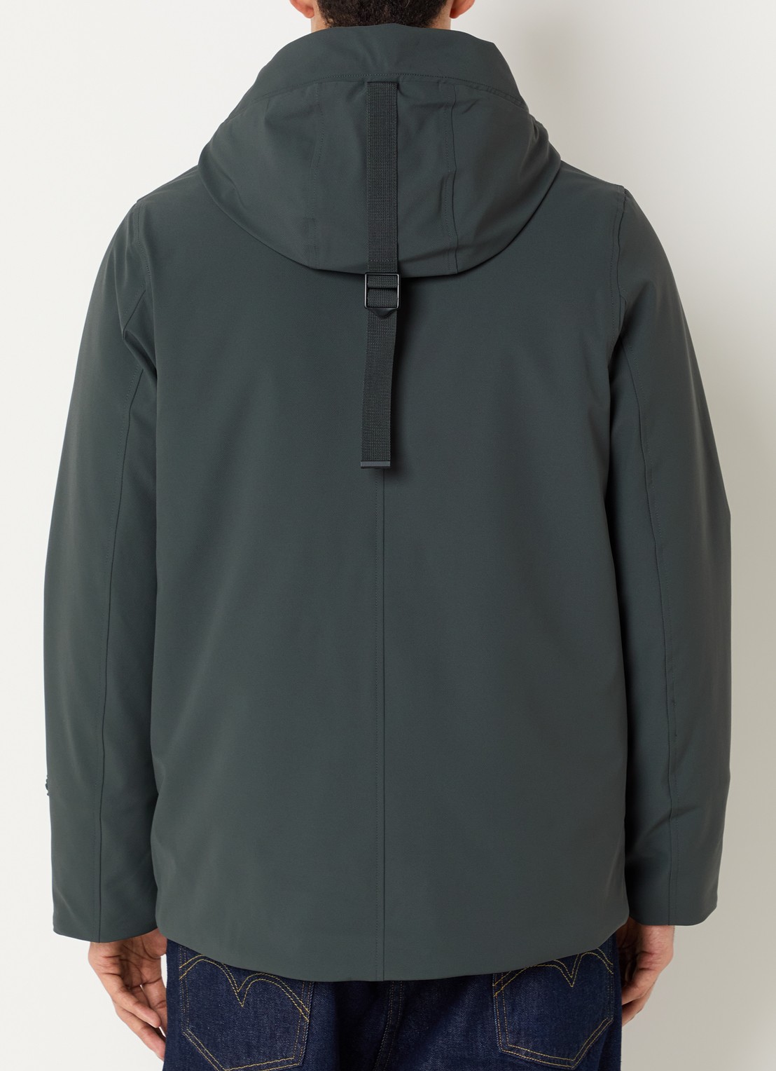 Elvine Beurnie gewatteerde parka met steekzakken en logo - achterkant 2 olijfgroen