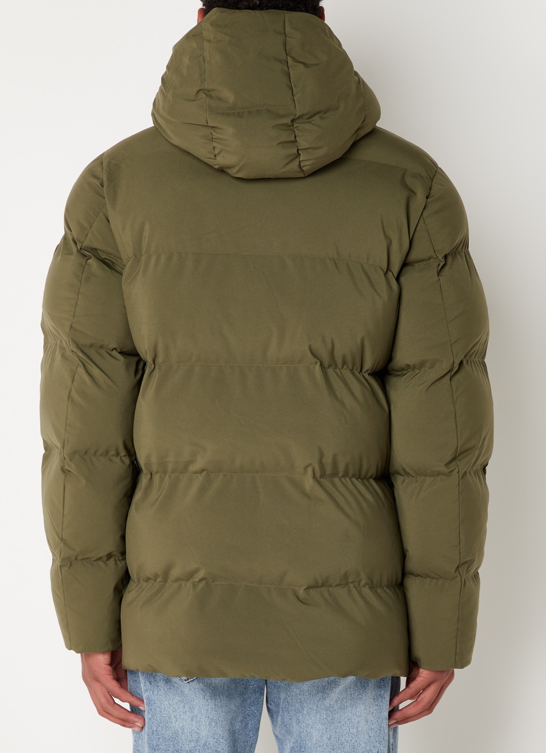 Elvine Bror REC. puffer jack met waterafstotende coating en capuchon - achterkant 4 mosgroen