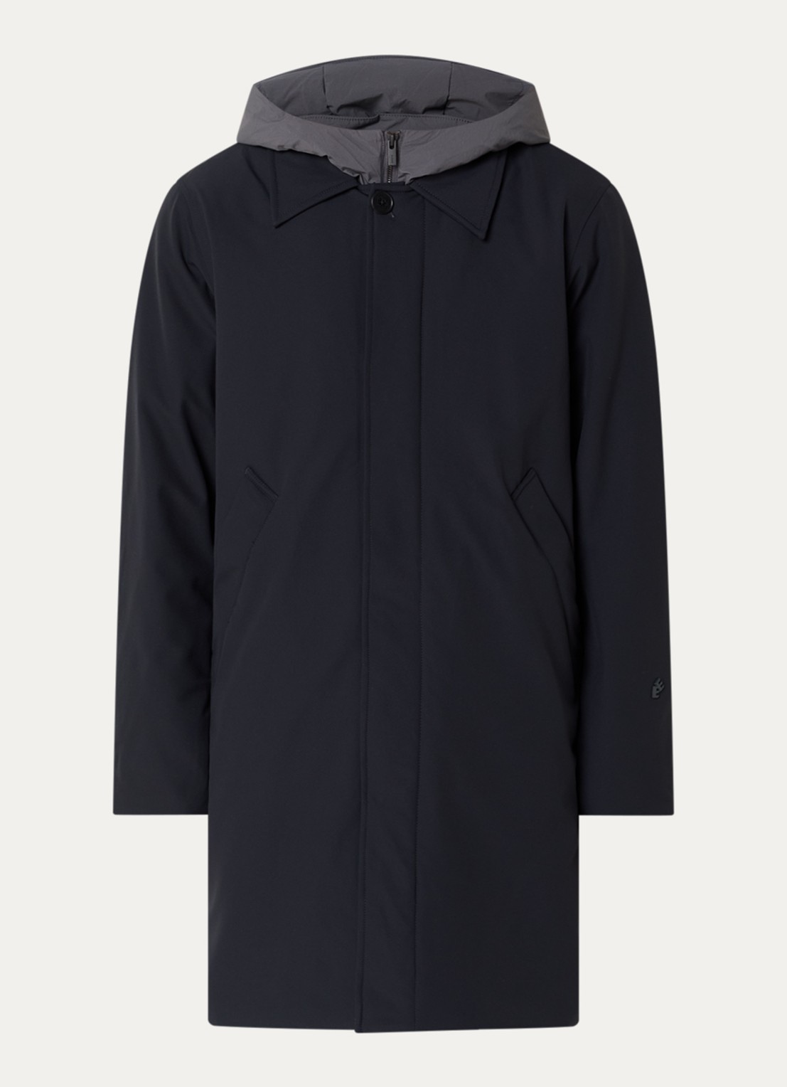 Elvine Celvin parka met afneembare kraag en capuchon - voorkant 3 donkerblauw