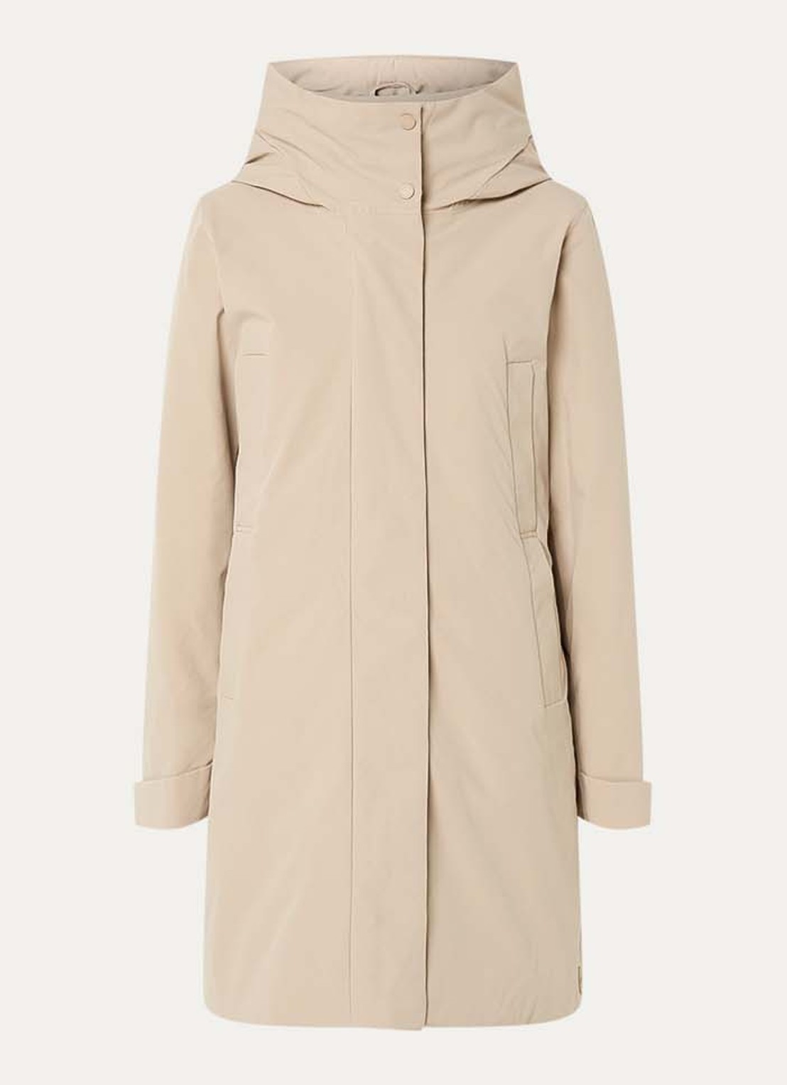 Elvine Eline parka met ritszakken en waterafstotende coating - voorkant 2 khaki