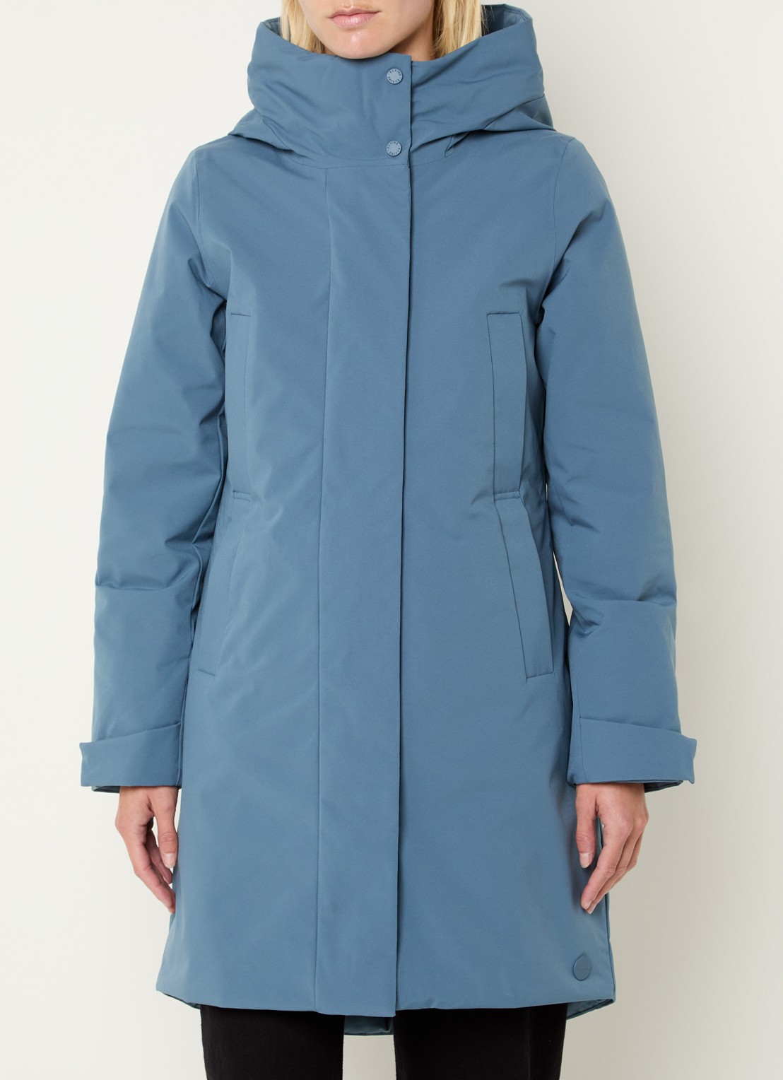 Elvine Eline parka met ritszakken en waterafstotende coating - detail 4 staalblauw