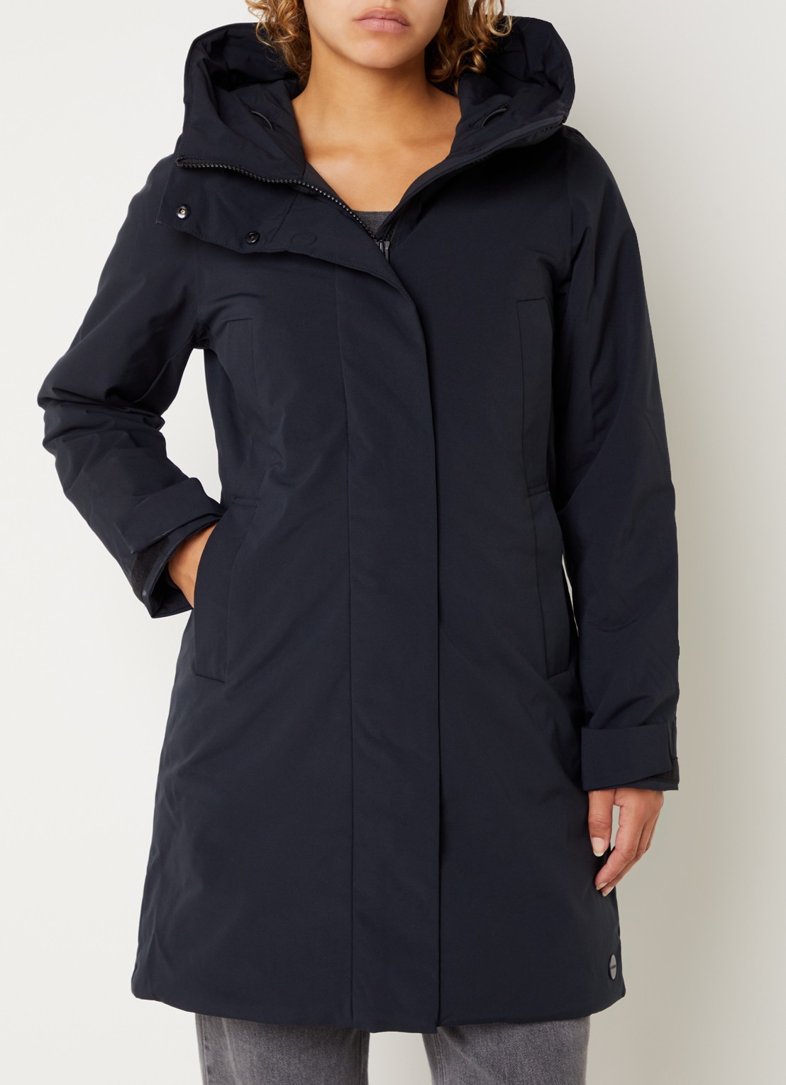 Elvine Eline parka met ritszakken en waterafstotende coating - detail 2 donkerblauw