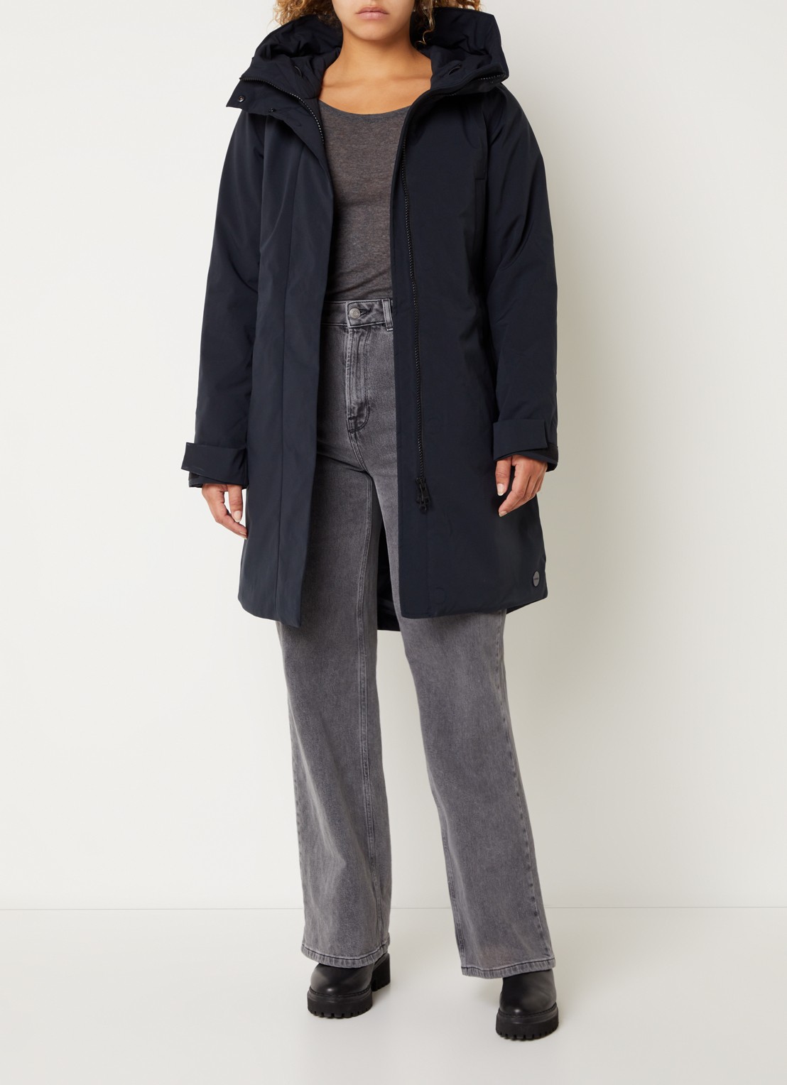 Elvine Eline parka met ritszakken en waterafstotende coating - voorkant 4 donkerblauw