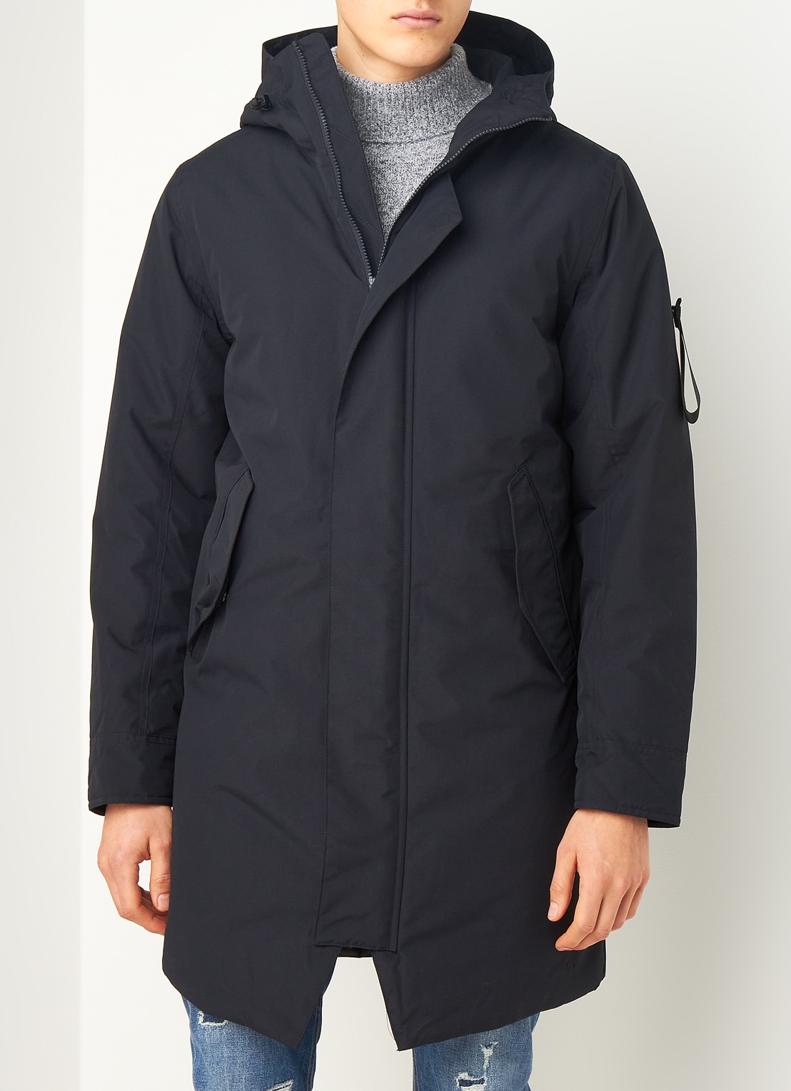 Elvine Gunter gewatteerde parka met capuchon - detail 4 donkerblauw