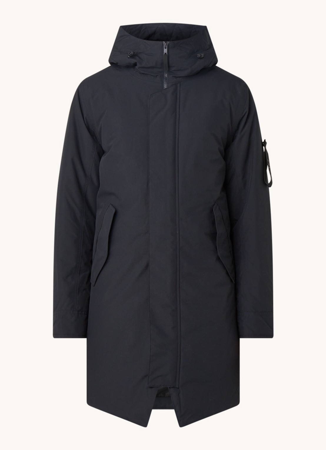 Elvine Gunter gewatteerde parka met capuchon - voorkant donkerblauw
