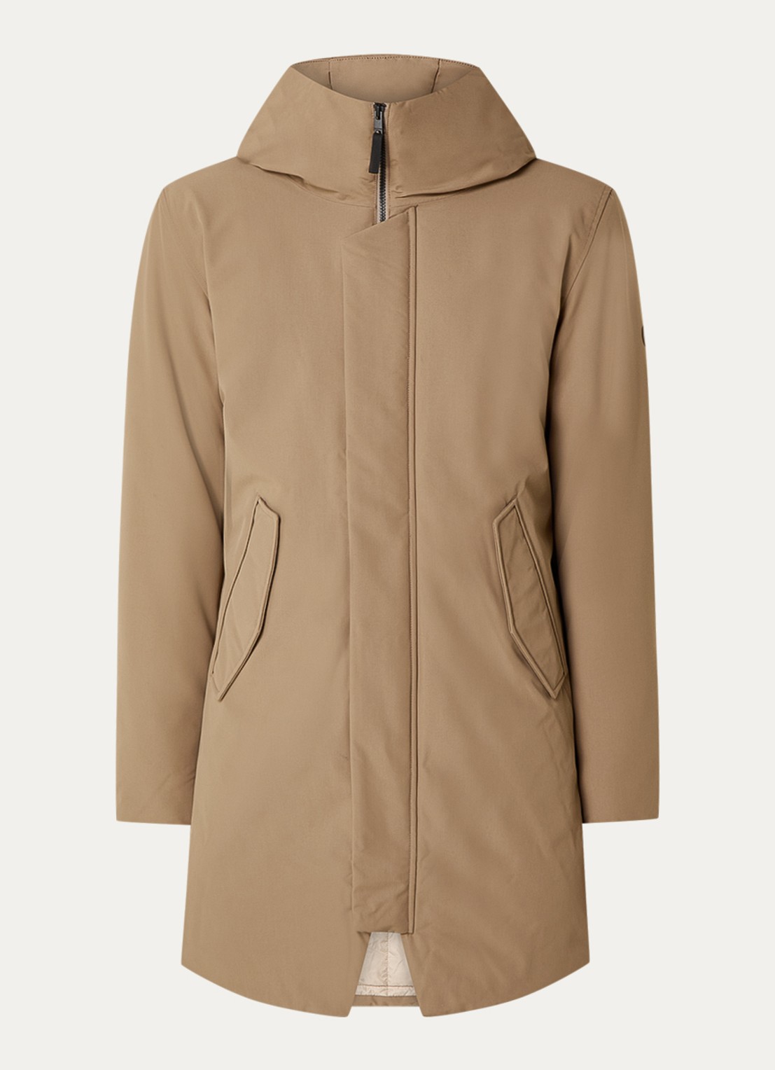 Elvine Gunter gewatteerde parka met capuchon - voorkant zand