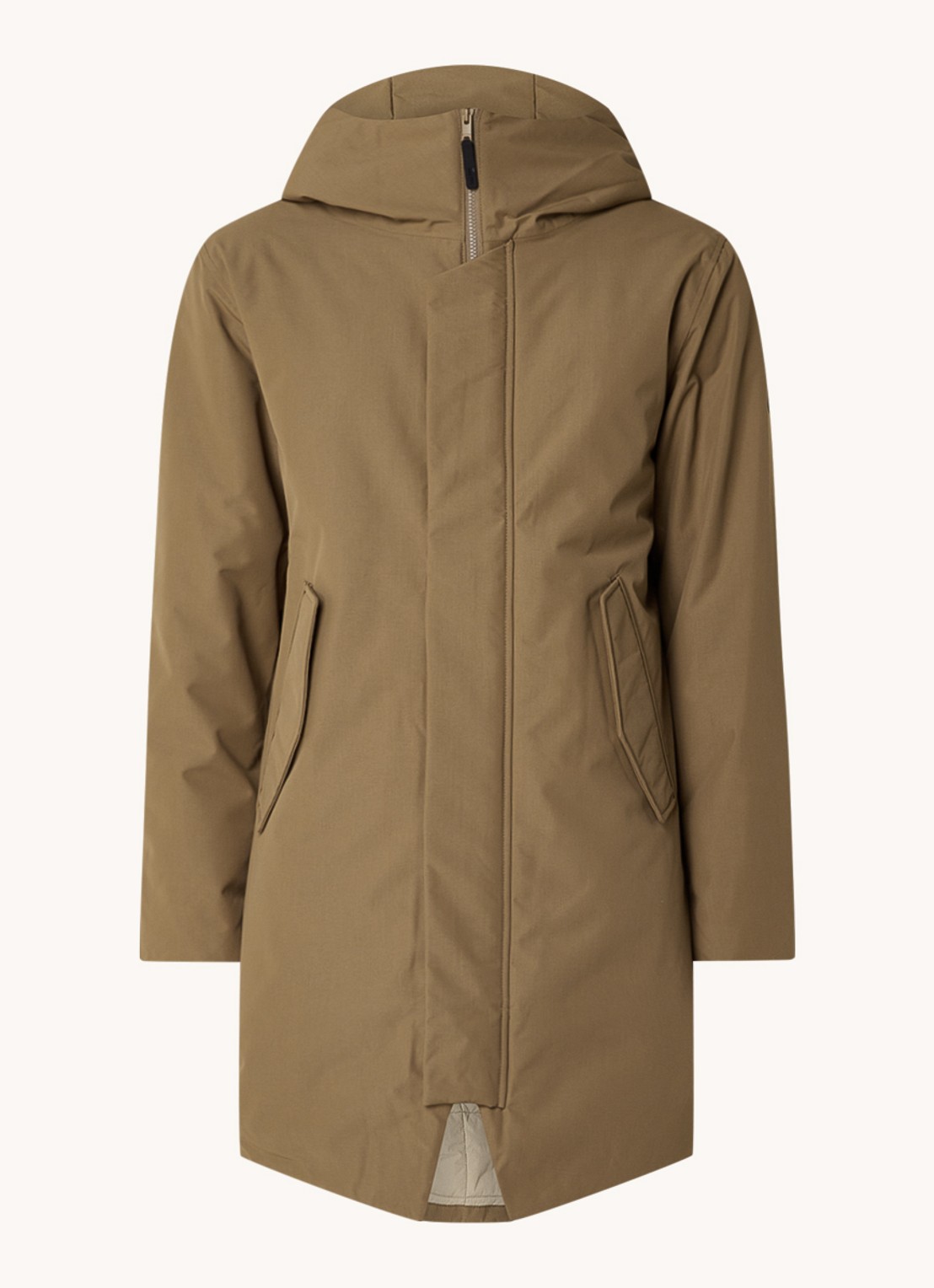 Elvine Gunter gewatteerde parka met capuchon - voorkant 2 olijfgroen