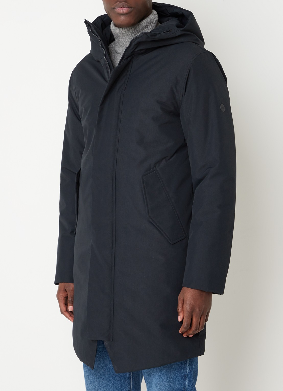Elvine Gunter gewatteerde parka met capuchon - detail 5 donkerblauw