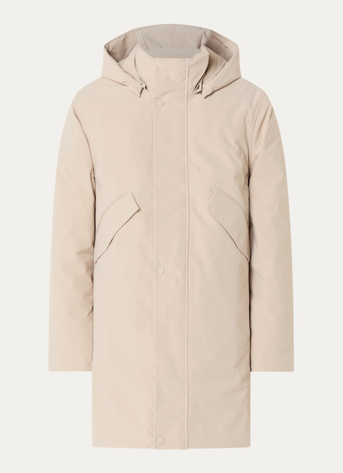 Elvine Janne gewatteerde parka met klepzakken - voorkant 2 donkerbeige