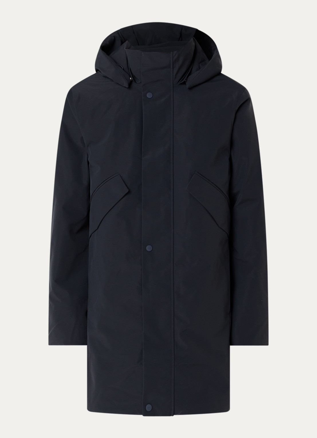 Elvine Janne gewatteerde parka met klepzakken - voorkant 2 donkerblauw