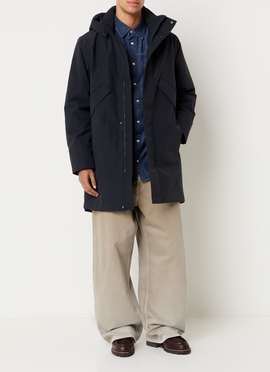 Elvine Janne gewatteerde parka met klepzakken - voorkant 3 donkerblauw