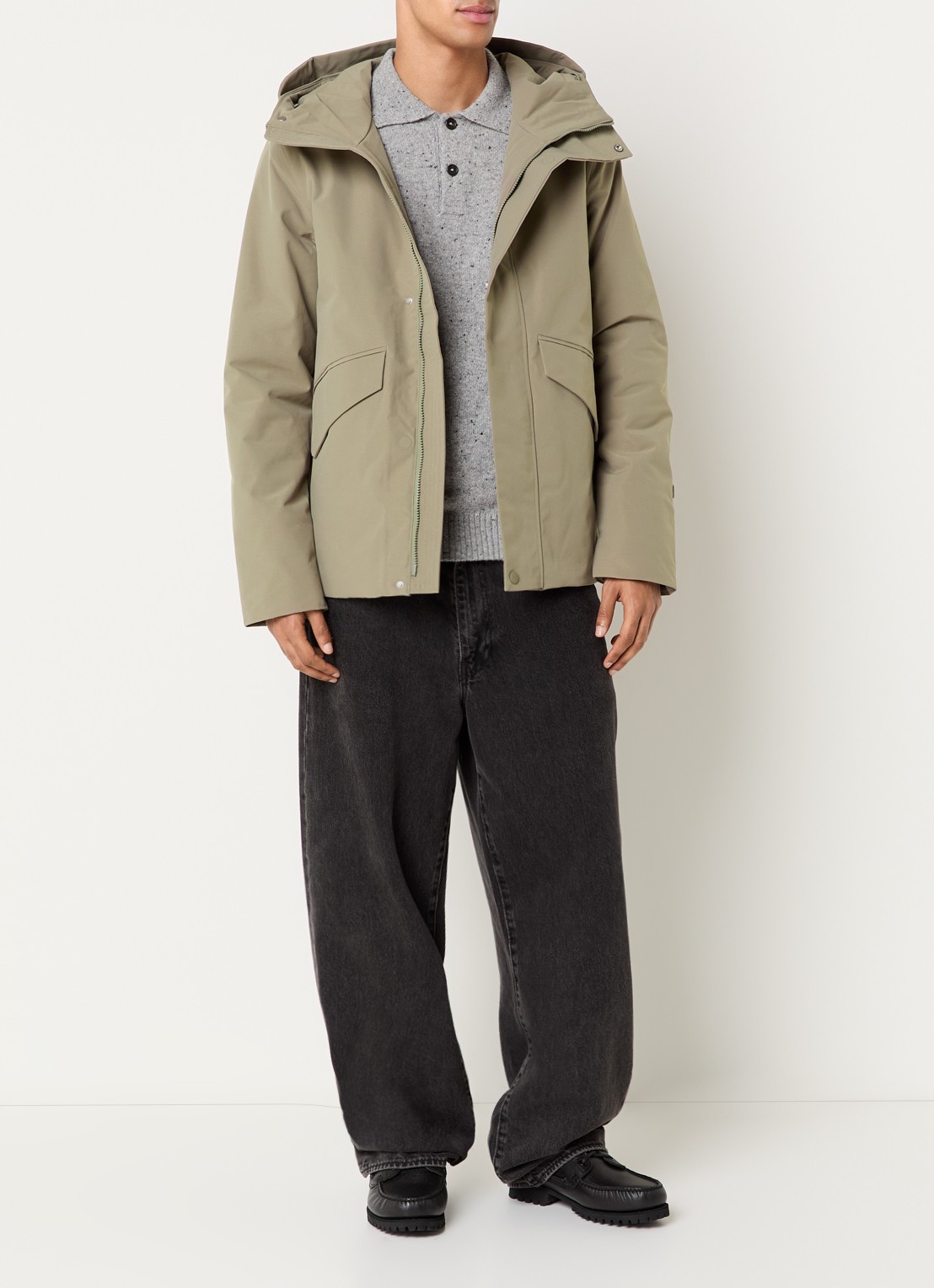 Elvine Nouha gewatteerde parka met capuchon - voorkant 2 groen
