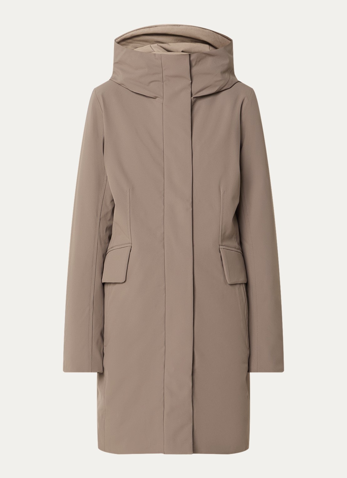 Elvine Sophie gewatteerde parka met waterafstotende coating - voorkant 2 beige