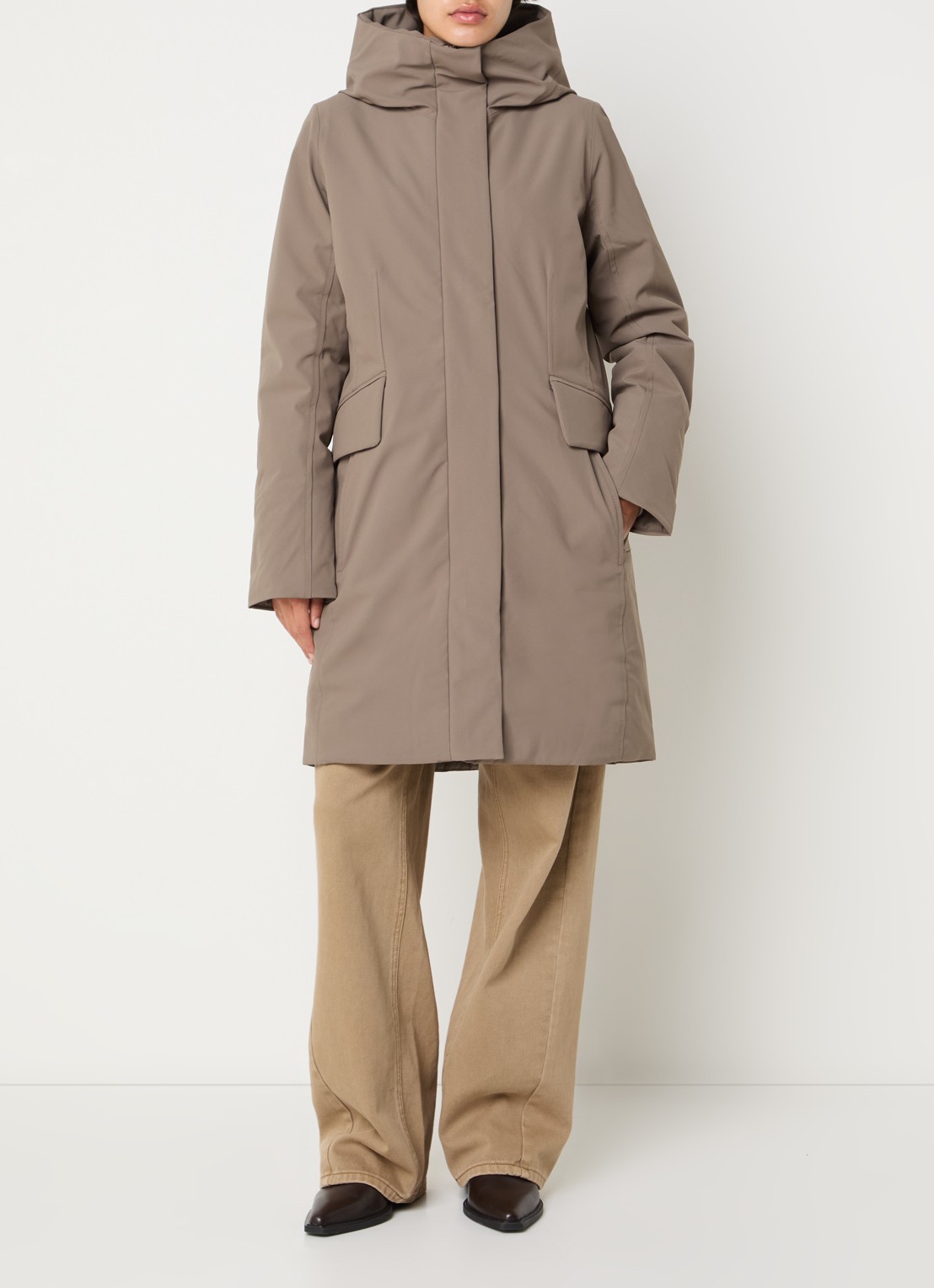 Elvine Sophie gewatteerde parka met waterafstotende coating - voorkant 3 beige