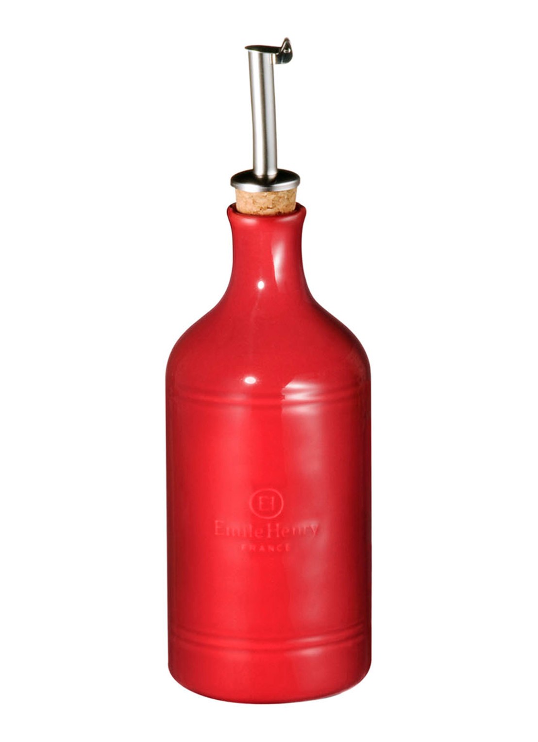 Emile Henry Oliefles 45 cl - detail steenrood
