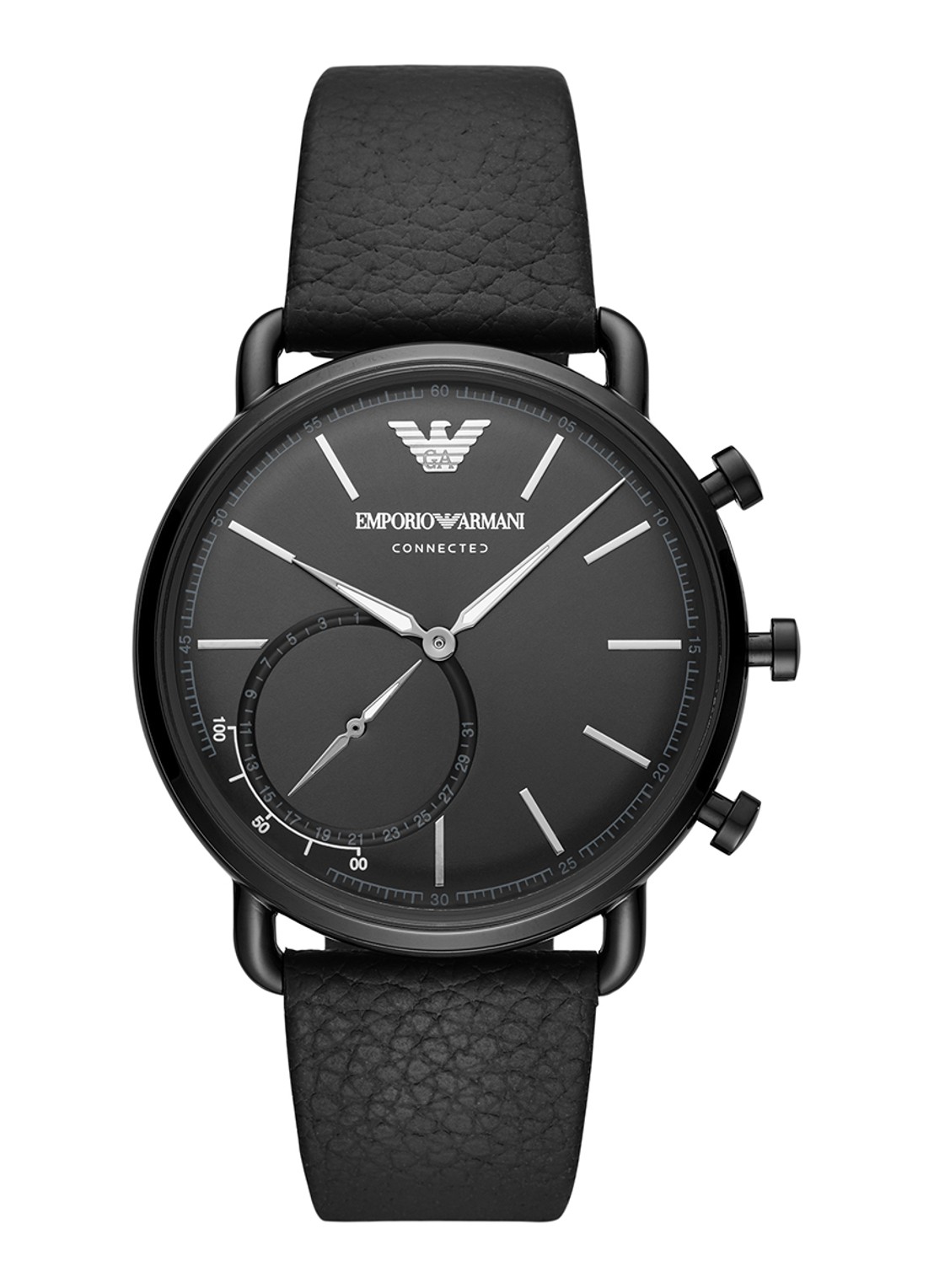 Emporio Armani Connected Hybrid Smartwatch  ART3030 - voorkant 4 zwart