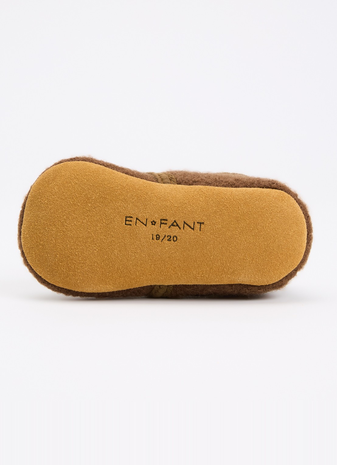 EN FANT Babyslofje van wol - detail bruin