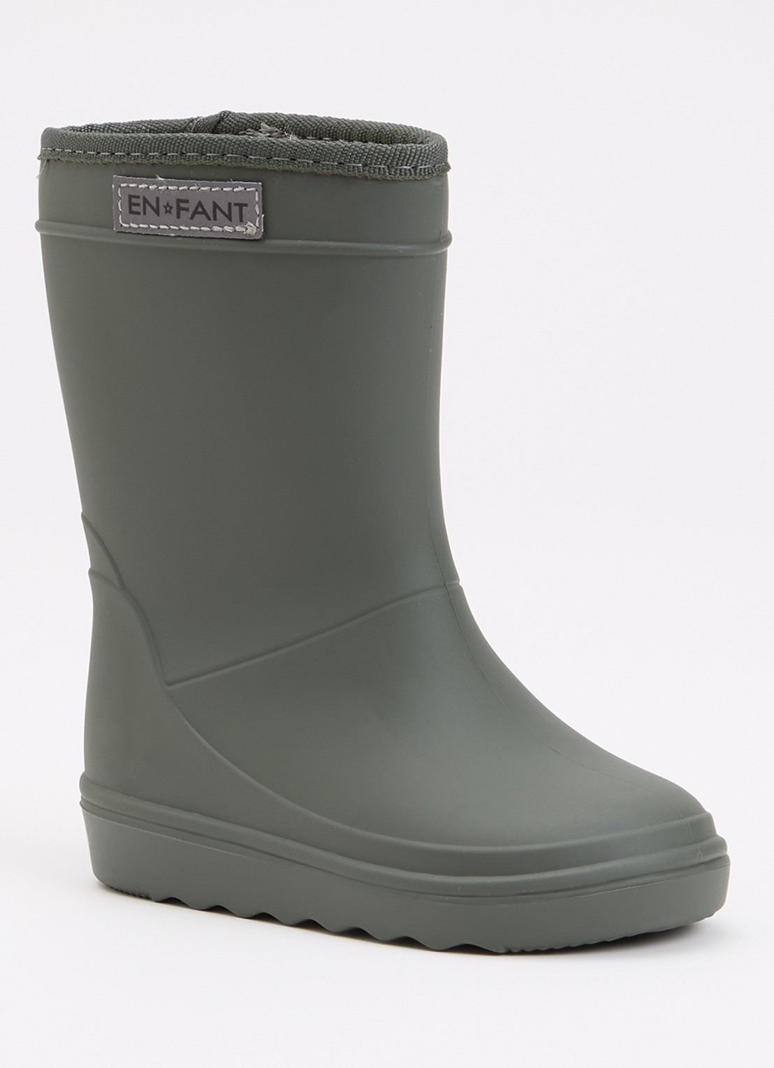 EN FANT Regenlaars met logo - voorkant 3 olijfgroen