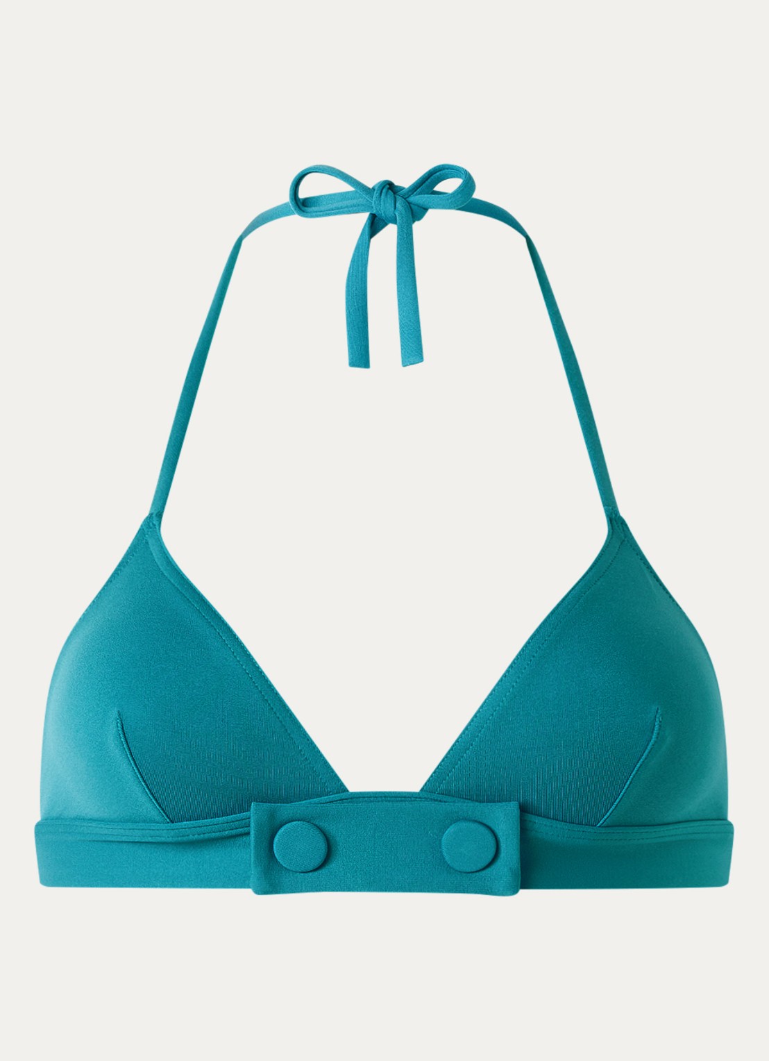 Eres Bord triangel bikinitop met sierknopen - voorkant zeegroen