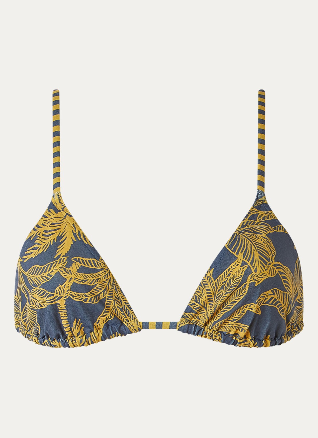 Eres Hamac triangel bikinitop met bladprint - voorkant 4 mosterd