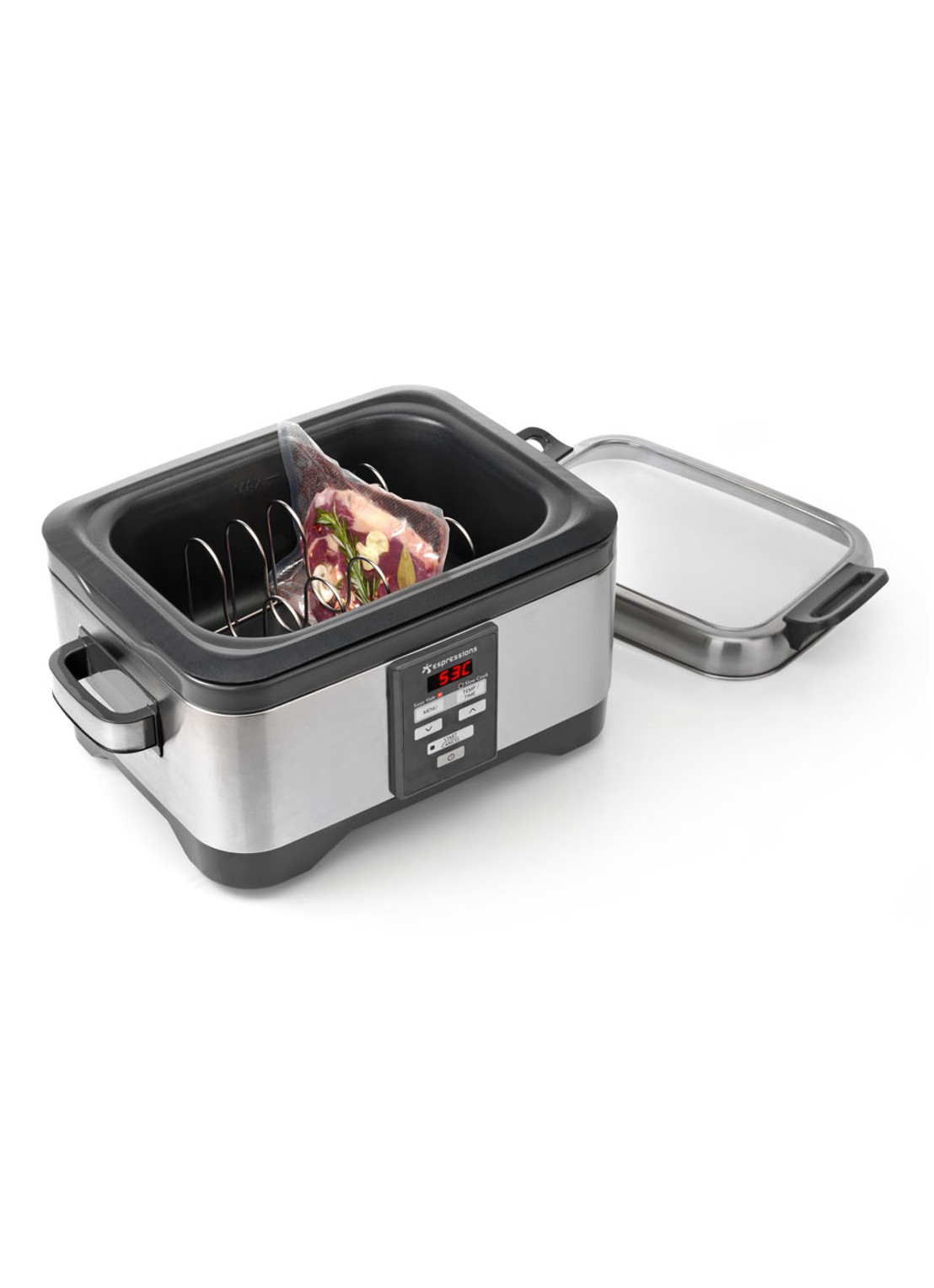 Espressions Duo Sous-Vide EP4000 + slowcooker 5,5 liter - detail 2 middengrijs