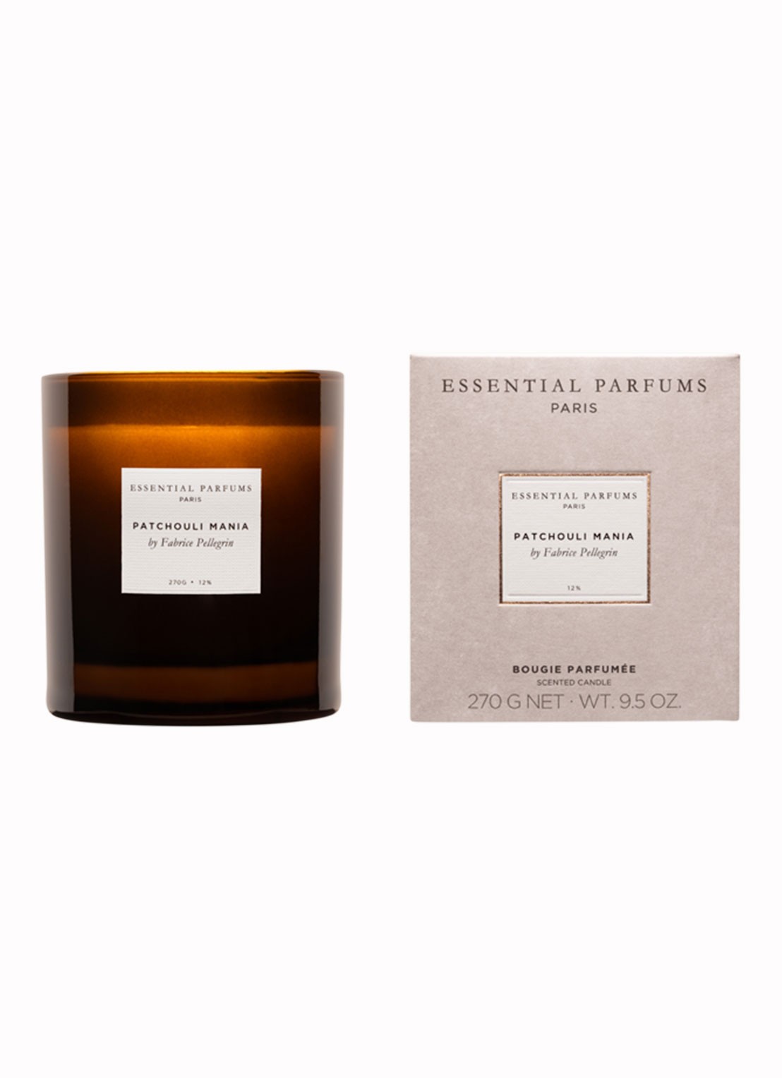 Essential Parfums Patchouli Mania Scented Candle - geurkaars 270 gram - voorkant 3 undefined