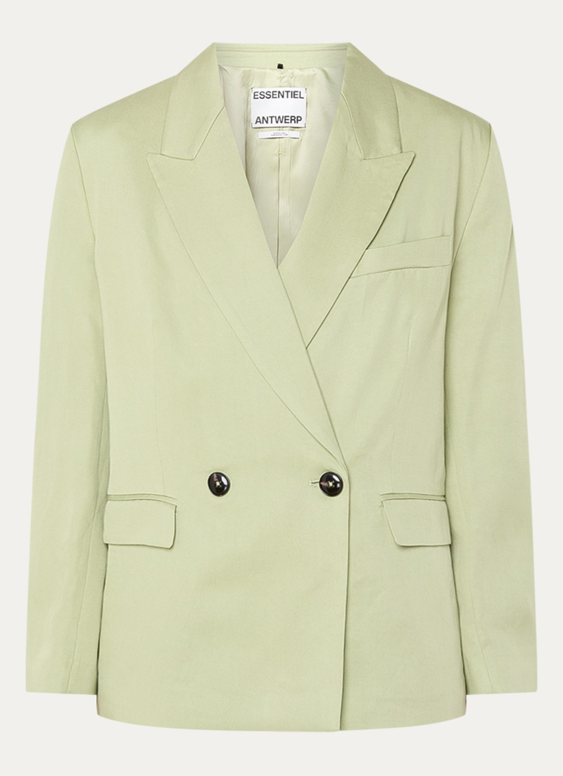 Essentiel Antwerp Blazer met klepzakken - voorkant 2 lichtgroen