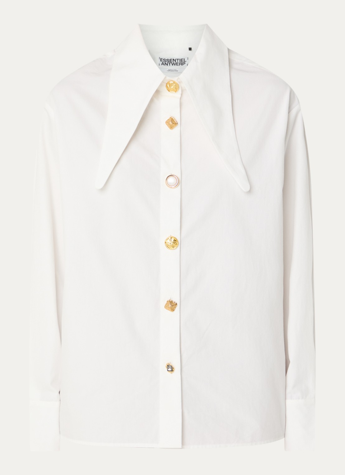 Essentiel Antwerp Blouse met kraag - voorkant 3 wit