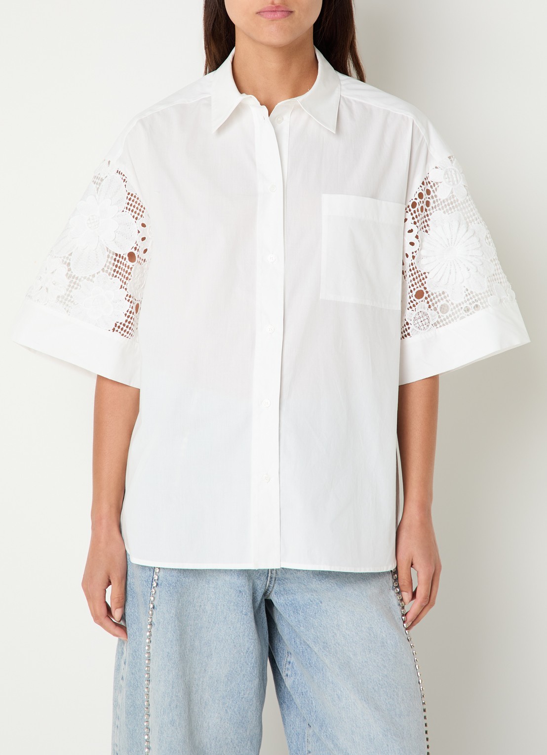 Essentiel Antwerp Blouse met opengewerkt dessin - detail 2 wit