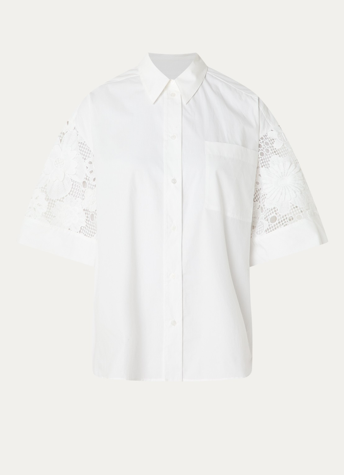 Essentiel Antwerp Blouse met opengewerkt dessin - voorkant 3 wit