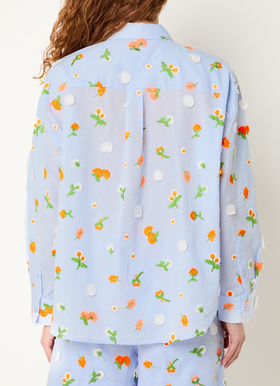 Essentiel Antwerp Blouse met pailletten en borduring - achterkant 4 blauw