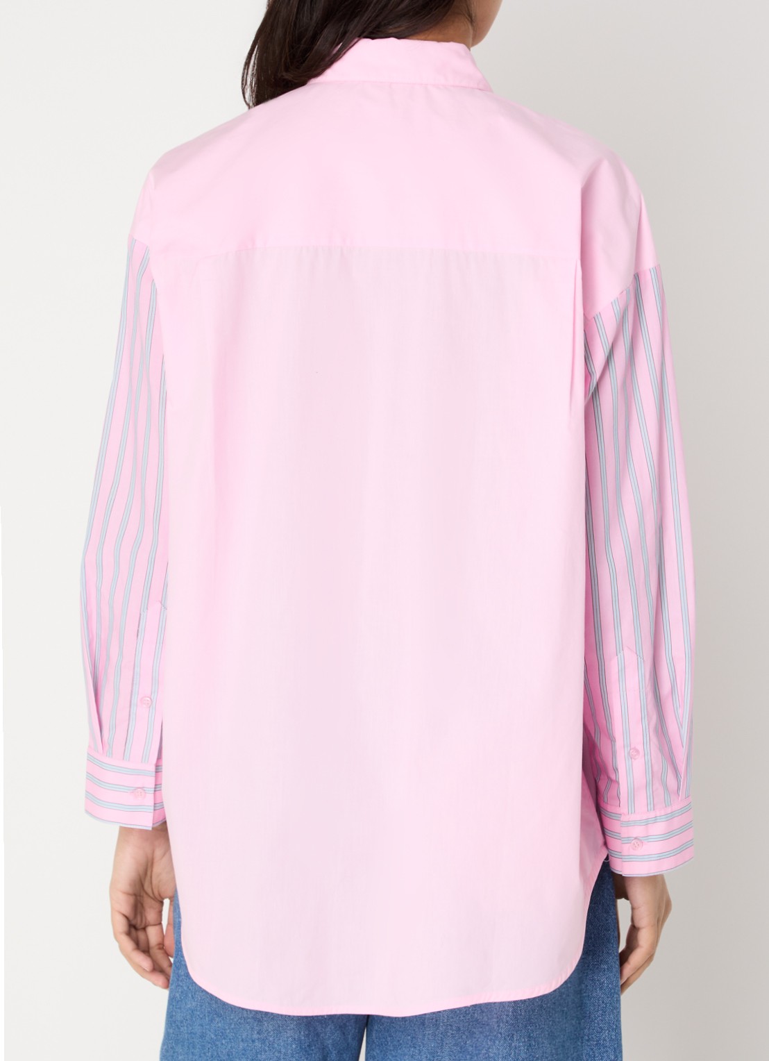 Essentiel Antwerp Blouse met streepprint en bostzak - achterkant 3 roze