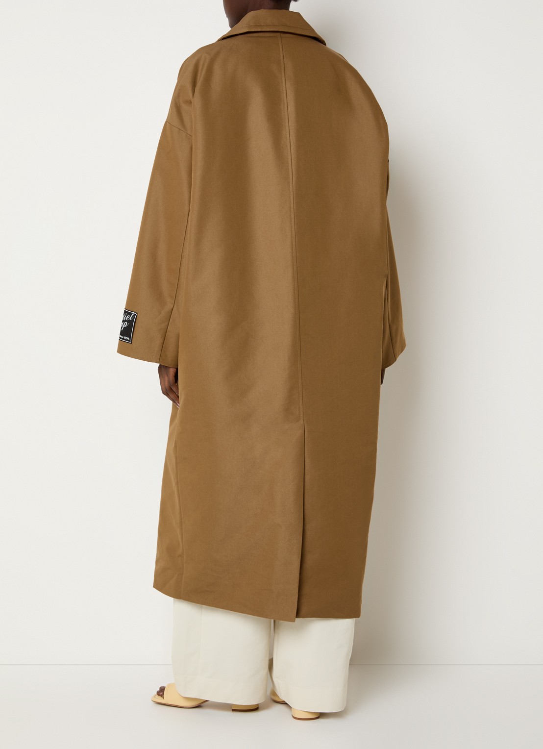 Essentiel Antwerp Double-breasted trenchcoat met logo - achterkant 2 bruin