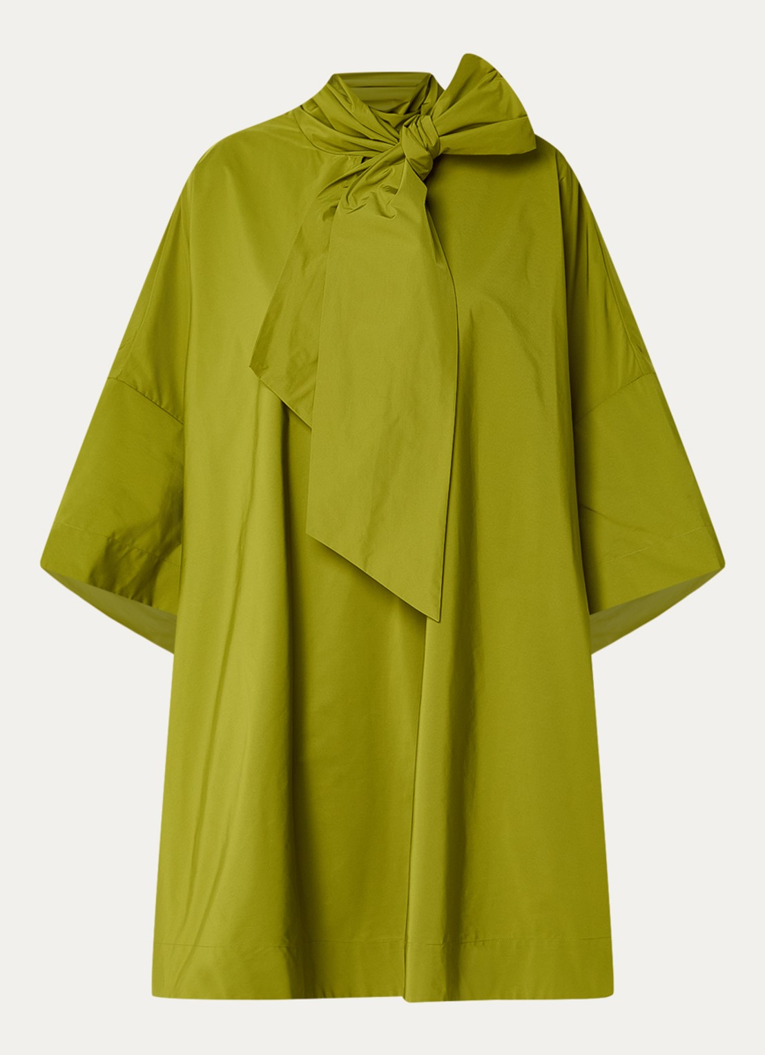 Essentiel Antwerp Greezer midi jurk met sjaalkraag - voorkant 2 groen