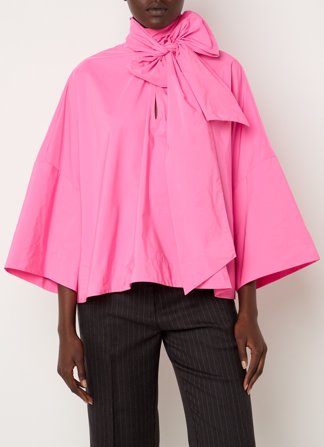 Essentiel Antwerp Igator oversized tuniek met strikkraag - detail roze