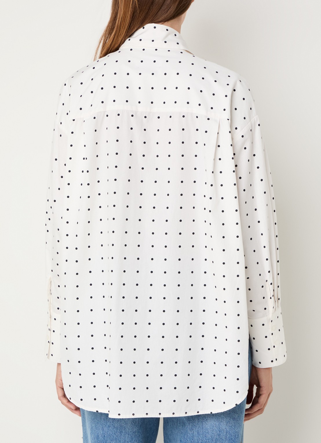 Essentiel Antwerp Imoverit blouse met stippenprint - achterkant wit