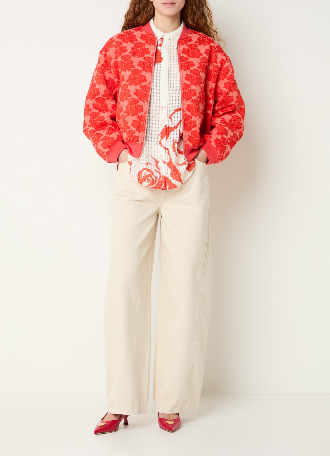 Essentiel Antwerp Jack met print - voorkant 3 rood
