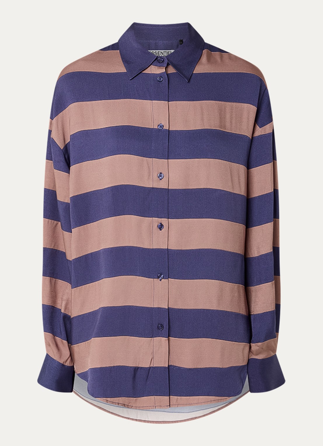 Essentiel Antwerp Jaim blouse met streepprint - voorkant paars