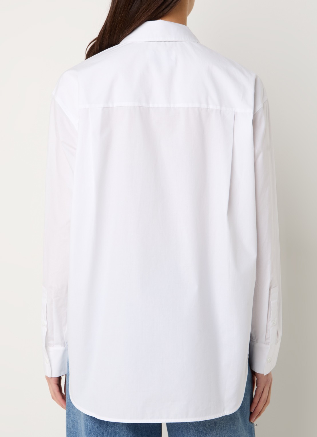 Essentiel Antwerp Jambers blouse met strikkraag - achterkant wit