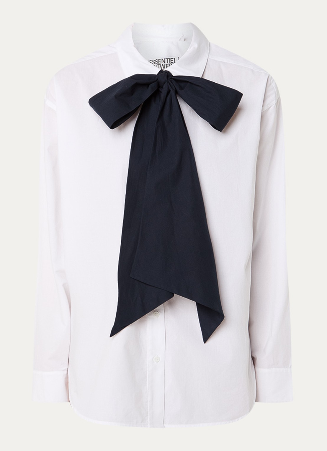 Essentiel Antwerp Jambers blouse met strikkraag - voorkant 2 wit