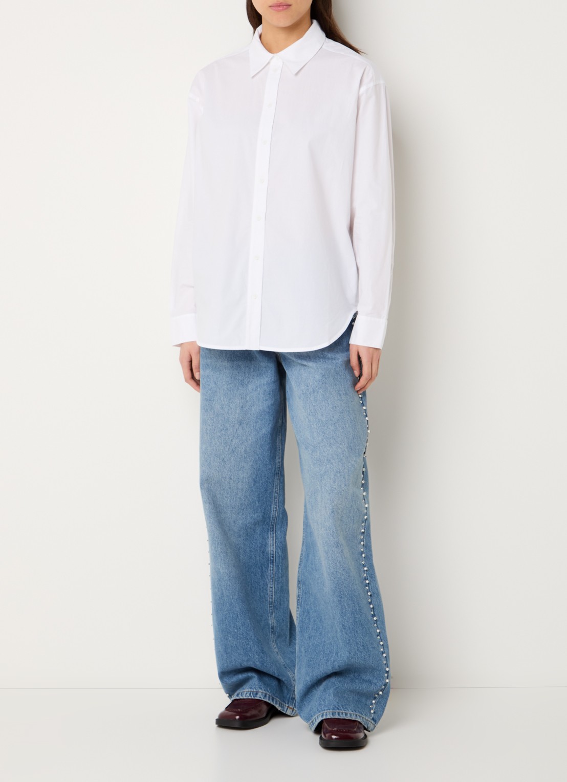 Essentiel Antwerp Jambers blouse met strikkraag - voorkant 3 wit