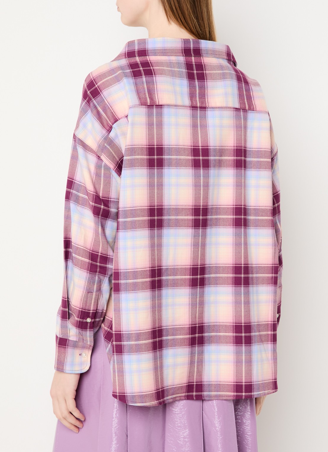 Essentiel Antwerp Jandrew blouse met ruitdessin - achterkant 2 paars