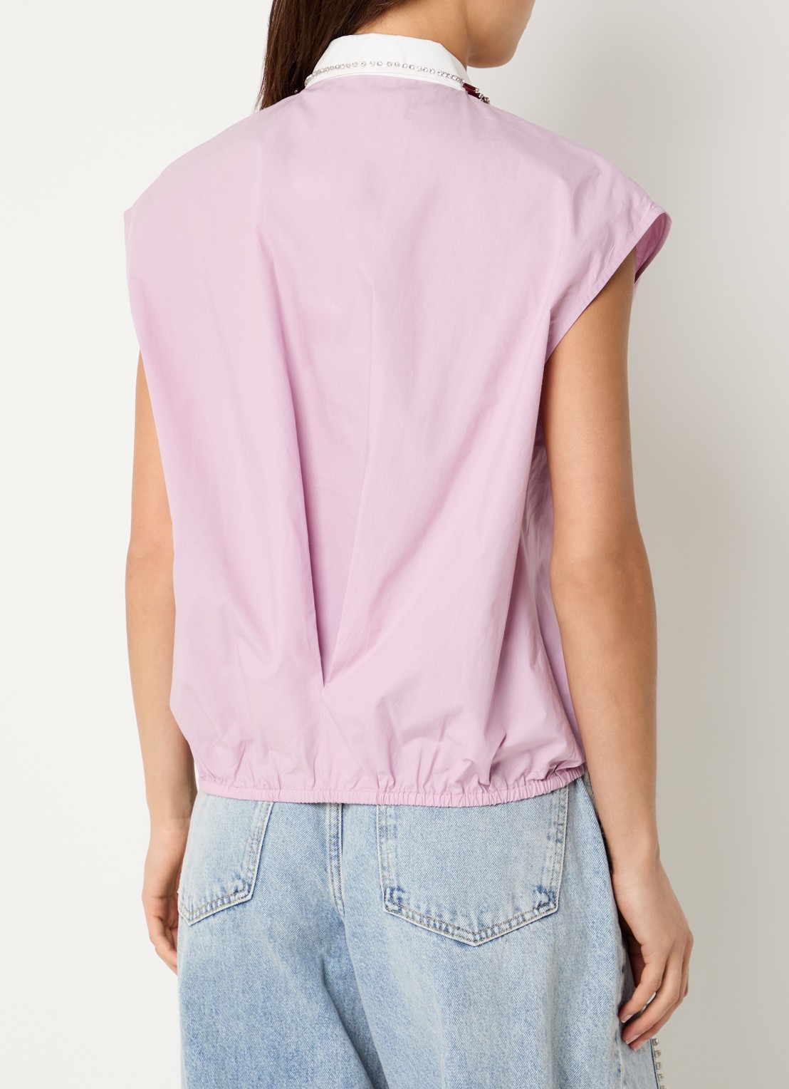Essentiel Antwerp Janky blouse met strass - achterkant lila