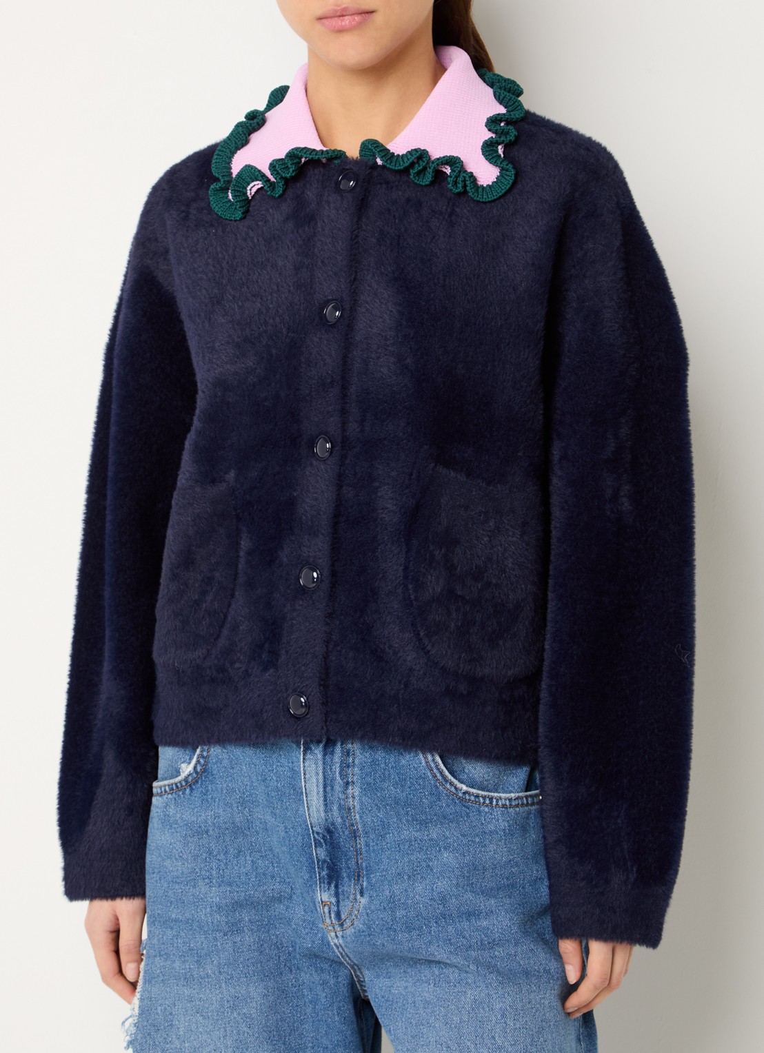 Essentiel Antwerp Jardener vest met opgestikte zakken - detail 3 donkerblauw